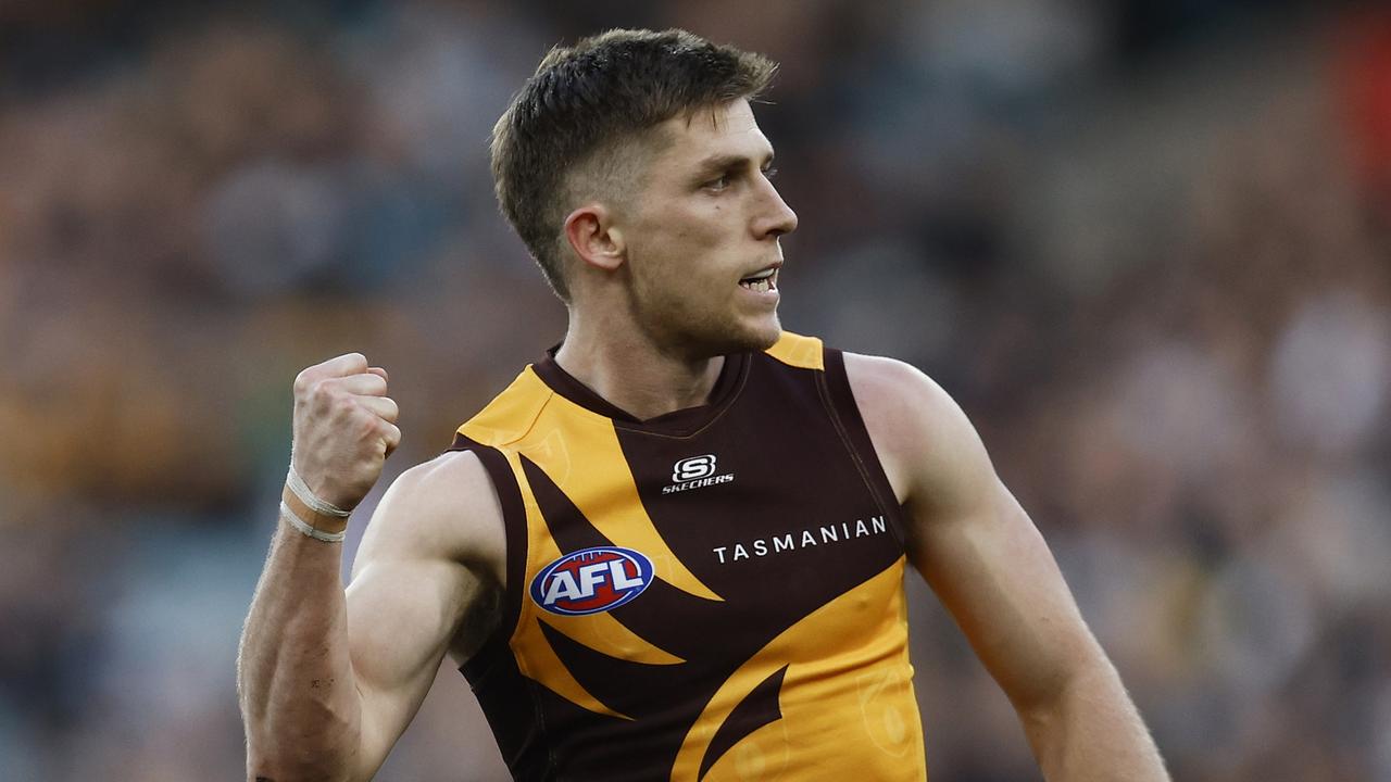 Hawthorn forward Dylan Moore is set to miss the start of the season after he was diagnosed with glandular fever. Picture: Daniel Pockett / Getty Images