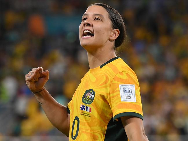 Matildas megastar Sam Kerr has emerged from an injury disaster with the business end of the World Cup still to play. Picture: Bradley Kanaris/Getty Images