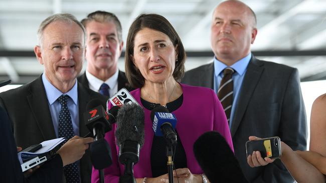 NSW Premier Gladys Berejiklian is promising Orange a $25 million stadium if the Nationals win back the seat from Shooters and Fishers Party. Picture: AAP Image/ Joel Carrett