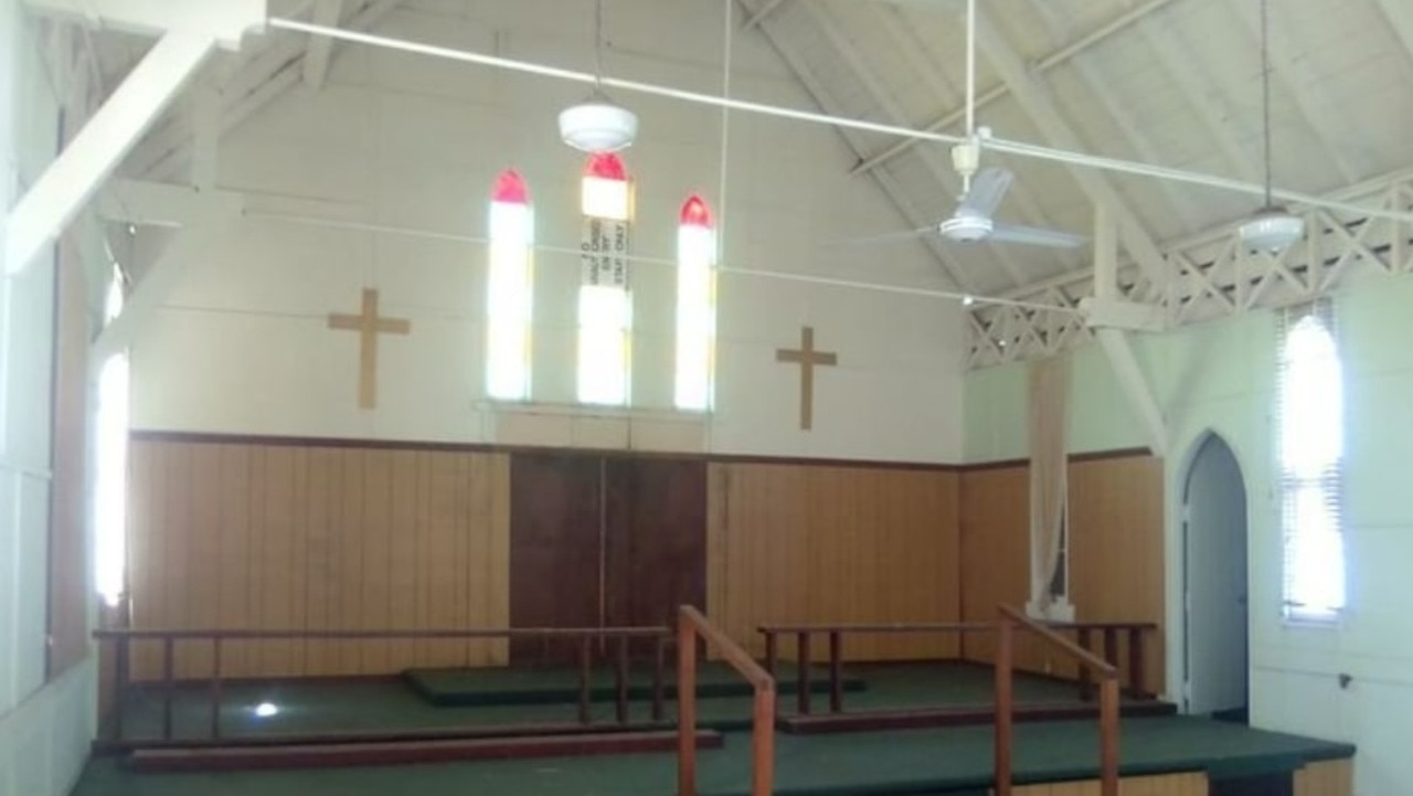 The interior of the now abandoned St Matthews Anglican Church in Kilkivan.