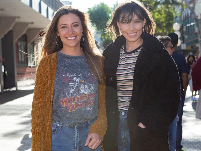 Bella Kovacs, of Fairlight and Kate Jackson, of Marrickville at the 2018 Manly Jazz festival. (AAP Image/Jordan Shields)