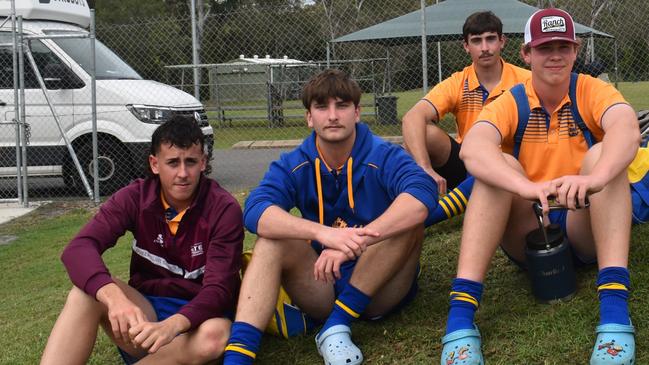 Members of the South West 16-18 years boys team at the Queensland School Sport rugby league state championships at Marley Brown Oval, Gladstone, on May 17, 2025.