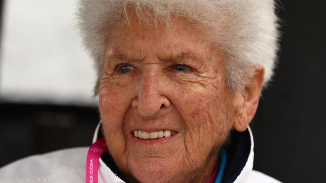 MELBOURNE, AUSTRALIA - NOVEMBER 30: Dawn Fraser spectates on day three of the ISPS Handa Australian Open 2024 at Kingston Heath Golf Club on November 30, 2024 in Melbourne, Australia. (Photo by Morgan Hancock/Getty Images)