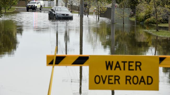 Roads are closed in northern Victoria due to the widespread flooding. Picture: Andrew Henshaw