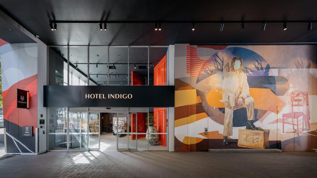 The colourful entrance to Hotel Indigo.