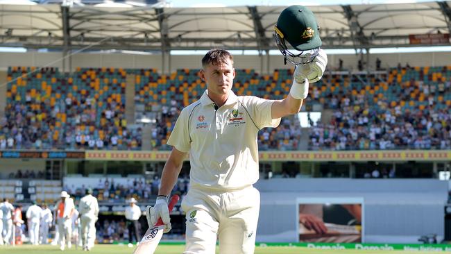 Marnus Labuschagne acknowledges the crowd after being dismissed for 185. Picture: Getty