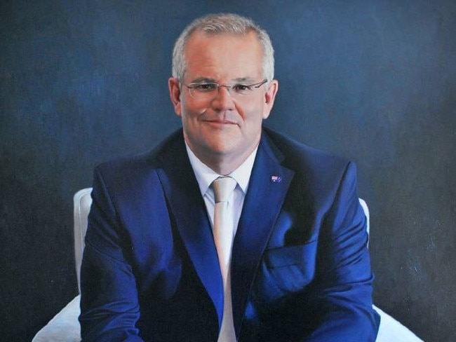 Ross Townsend's portrait of Prime Minister Scott Morrison.