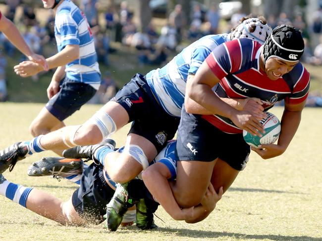 TSS take on  Nudgee College in the 2017 comp. Picture: Mike Batterham