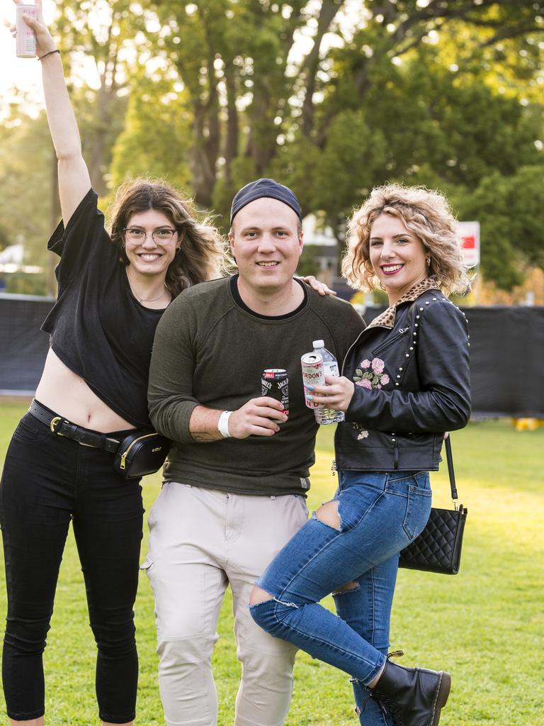 At The Backyard Series are (from left) Roberta Pagani, Simone Formasini and Nicole Semenzato in Queens Park, Saturday, November 6, 2021. Picture: Kevin Farmer