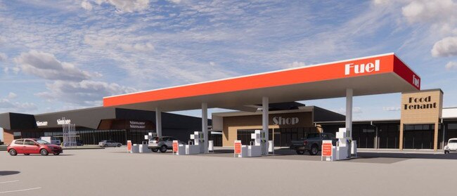 An artist's impression of the service station and adjoining fast food restaurant proposed for the Redbank Plains site.