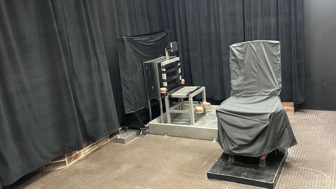 The South Carolina Department of Corrections’ death chamber where Brad Sigmon was executed. The chair on the left is the firing squad chair. Picture: South Carolina Department of Corrections