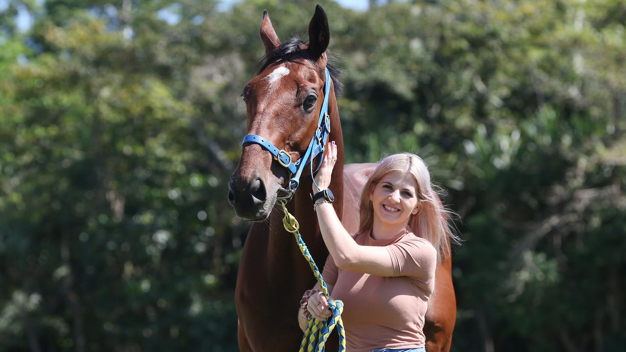 Jockey Krysten Swaffer with Salesman, who will race in the Cairns Cup this weekend, held at the Cairns Jockey Club, Cannon Park. PICTURE: Brendan Radke