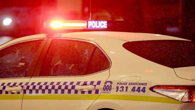 Generic Tasmania Police car. Tas Police. Tasmania Police. Logo. Police lights. Night. dark. Car Crash. Accident. Rain. Picture: PATRICK GEE