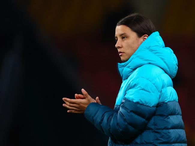 Injured Australia's captain Sam Kerr will miss the SheBelieves Cup. Picture: AFP