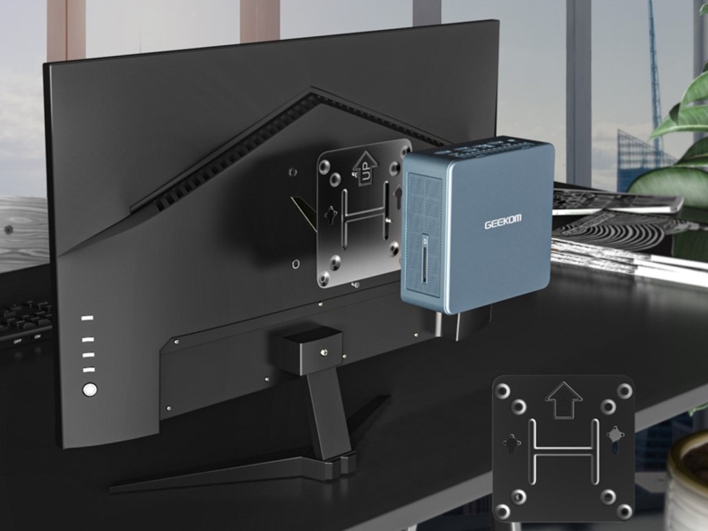 The Mini IT13 can be easily affixed to the back of a monitor.