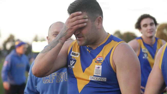 Marc Holt leaves the field two weeks ago after falling one goal short of reaching 1000. Picture: Valeriu Campan