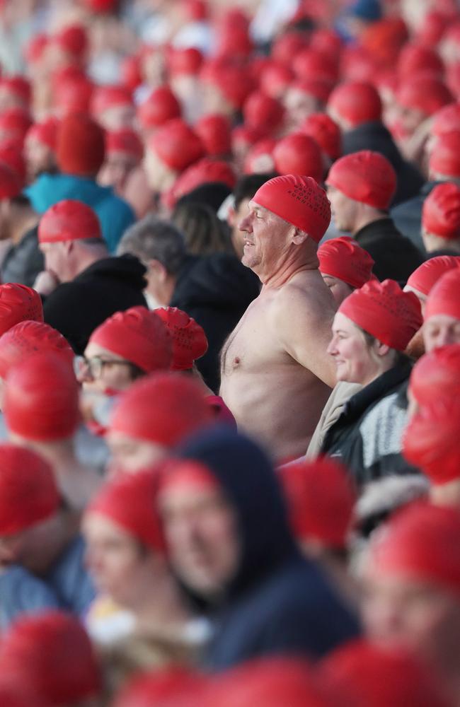 Nude Solstice Swim at Long Beach Sandy Bay as part of Dark Mofo 2022. Picture: Nikki Davis-Jones