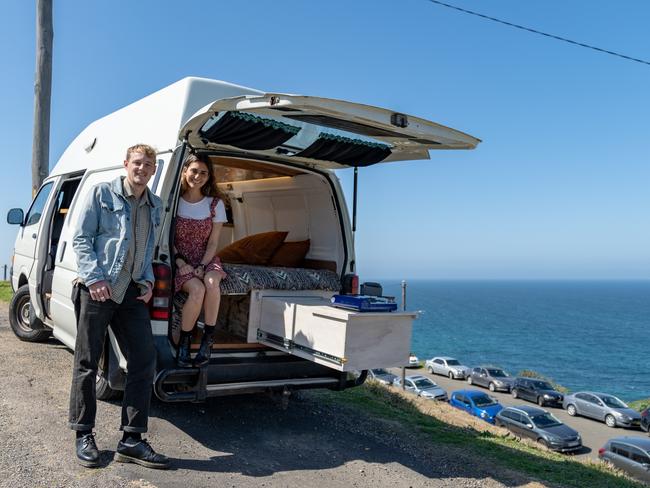 Cameron Donovan and Grace Baweja with their van Valerie.