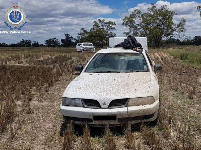 Aron Stephen Couley was arrested and charged with more rural crime offences after his vehicle became bogged in a paddock at Dandaloo in January. Picture: NSW Police