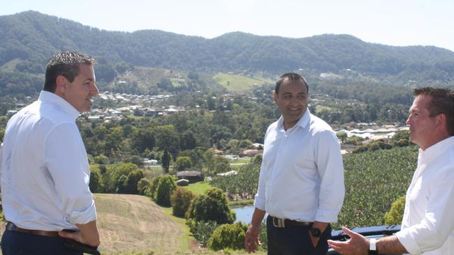 Federal MP Pat Conaghan, State MP Gurmesh Singh and NSW Minister for Regional Transport and Roads Paul Toole in Coffs Harbour last year.