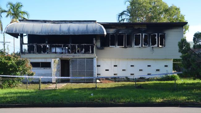 The house gutted by fire at the corner of Granville St and Cavendish St, Pimlico. Photo: Keagan Elder