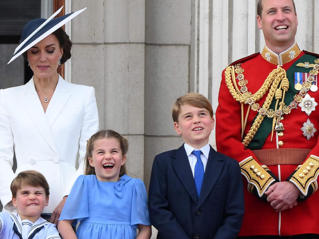 The Cambridge family seen during Queen Elizabeth II's platinum jubilee celebration. Picture: Daniel Leal/AFP.