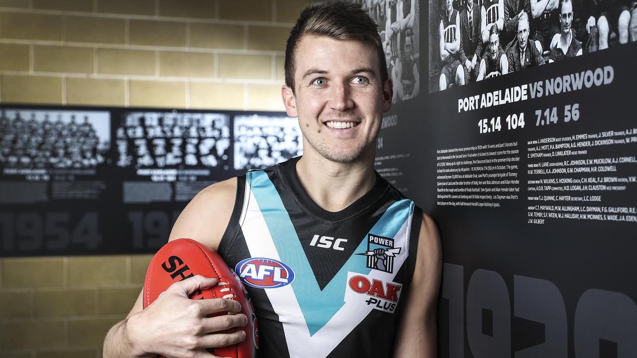 Jack Trengove at Port Adelaide in 2018. Picture: Sarah Reed