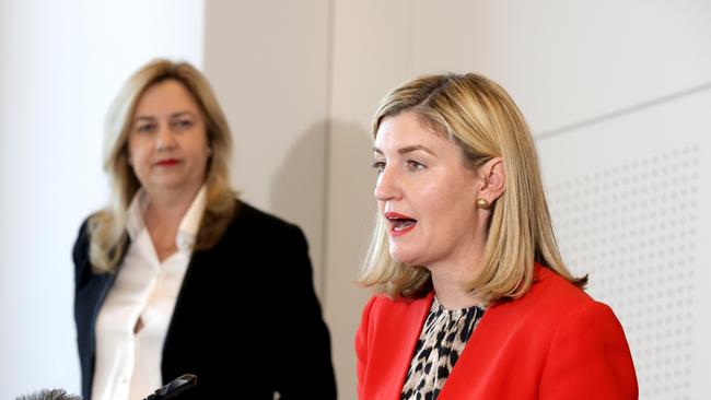 Health Minister Shannon Fentiman and Premier Annastacia Palaszczuk at a press conference, Brisbane City, 18th September 2023 - Photo Steve Pohlner