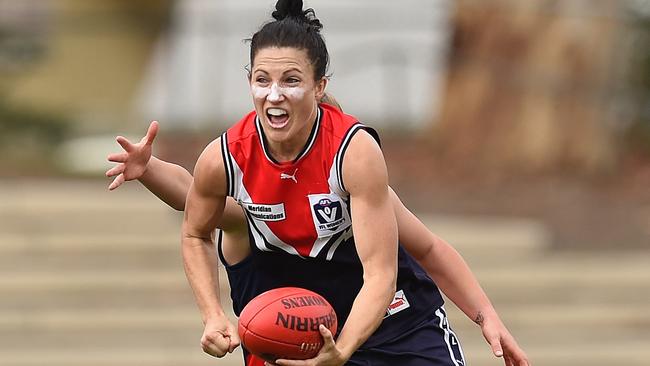 Defender Melissa Hickey has been playing footy with the Darebin Falcons and has now joined Melbourne. Picture: David Smith