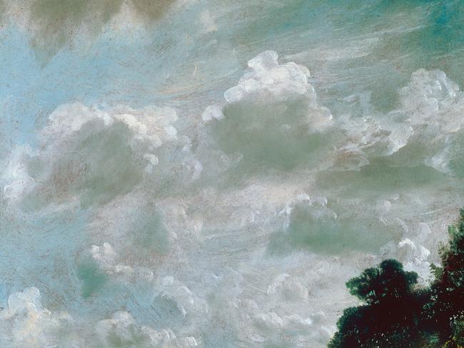 Painting 'Cloud Study', 1821, by John Constable, on display at the exhibition 'Constable: Impressions of Land, Sea and Sky' at the National Gallery of Australia in Canberra.