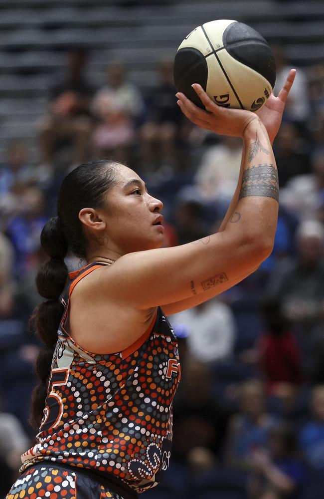 Zitina Aokuso shoots a free throw during the round one WNBL match between Bendigo Spirit and Townsville Fire at Red Energy Arena, on November 04, 2023, in Bendigo, Australia. (Photo by Martin Keep/Getty Images)