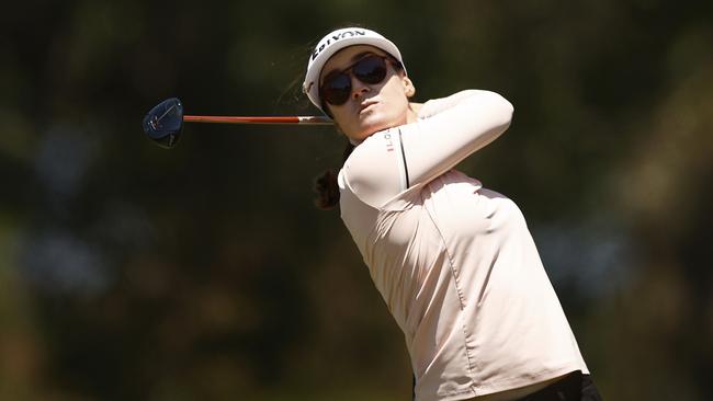 Hannah Green takes driver during her second round. Picture: Getty Images.