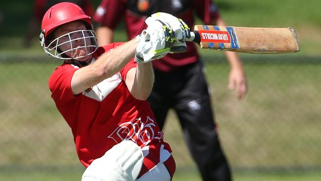 Michael Sortino batting for Preston Baseballers. Picture: Hamish Blair