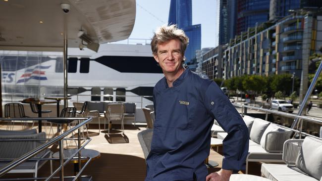 Pictured is chef Tom Kime who is the on board chef of the luxury yacht The Jackson which is billed as Sydney’s best cruise for hire yacht. Picture: Richard Dobson