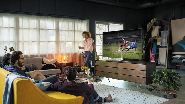 Create a stylish but masculine space and you’ll be happy to have friends over to enjoy the game using the latest release TVs and remote controls for Samsung, samsung.com/au