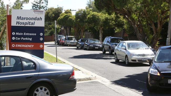 There is a car parking shortage at Maroondah Hospital. Picture: Stuart Milligan