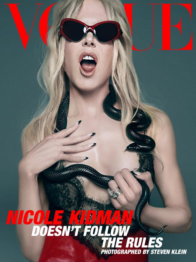 Vogue Australia’s February 2024 cover with Kidman. Picture: Steven Klein for Vogue Australia