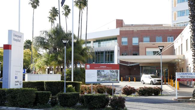 Liverpool Hospital where a healthcare worker from there and Campbelltown Hospital has returned a positive test to COVID-19. NSW Health said the operating theatres at both hospitals had been deep cleaned and emergency surgery is continuing, however non-urgent surgery has been postponed at both hospitals. It comes after a patient tested positive at Liverpool Hospital earlier this week. Picture: Jonathan Ng