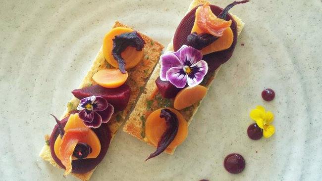 A fresh beetroot dish at The Fireplace restaurant.