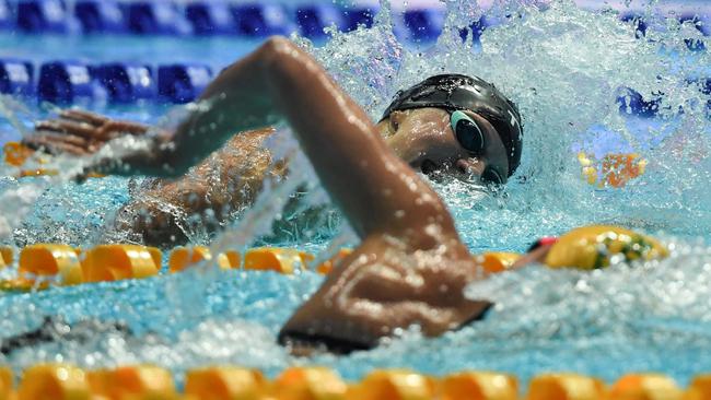 Ledecky and Titmus go head to head. Picture: AFP