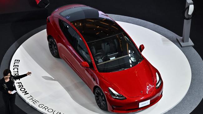 Tesla’s Model 3, one of the brand’s most popular vehicles. Photo: Lillian SUWANRUMPHA / AFP