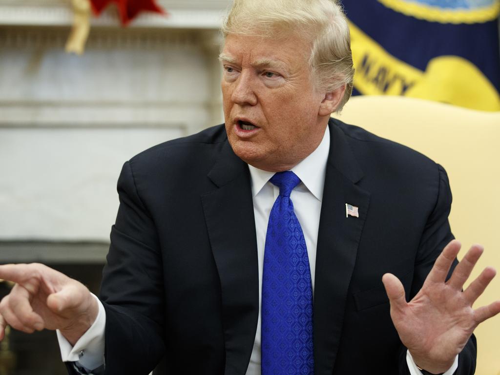 Donald Trump has been forced into an embarrassing reversal over the US government shutdown. Picture: AP Photo/Evan Vucci, File)