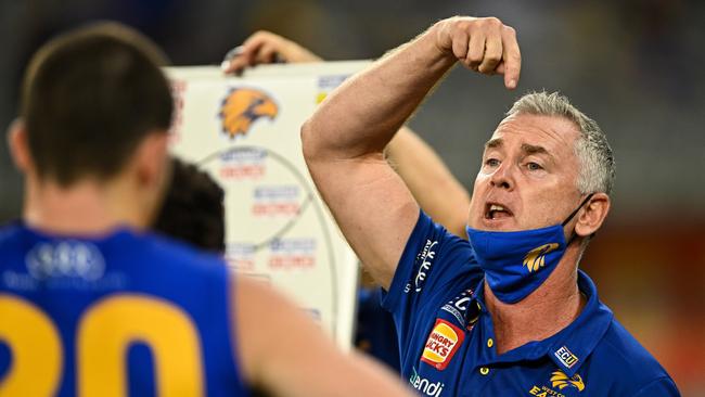 West Coast coach Adam Simpson says the Eagles won’t be living in a hub. Picture: Daniel Carson/AFL Photos via Getty Images