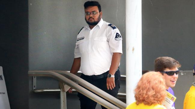 Uniformed Security guards have been posted at Capalaba ahead of this weekend’s council elections. Picture: Scott Powick