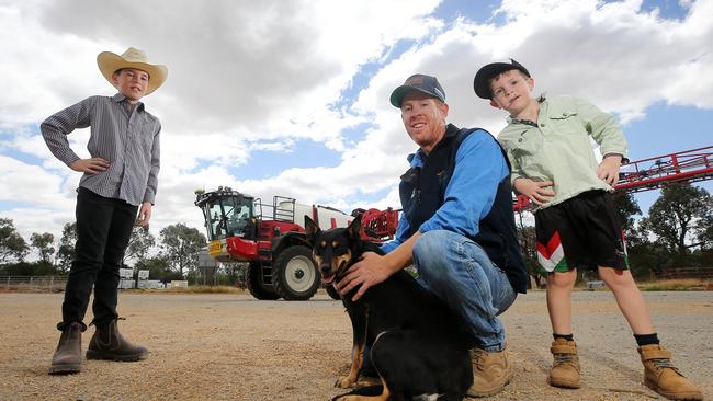 Ben Langtry, with his sons, William 10 and Patrick, 5. Picture: Yuri Kouzmin