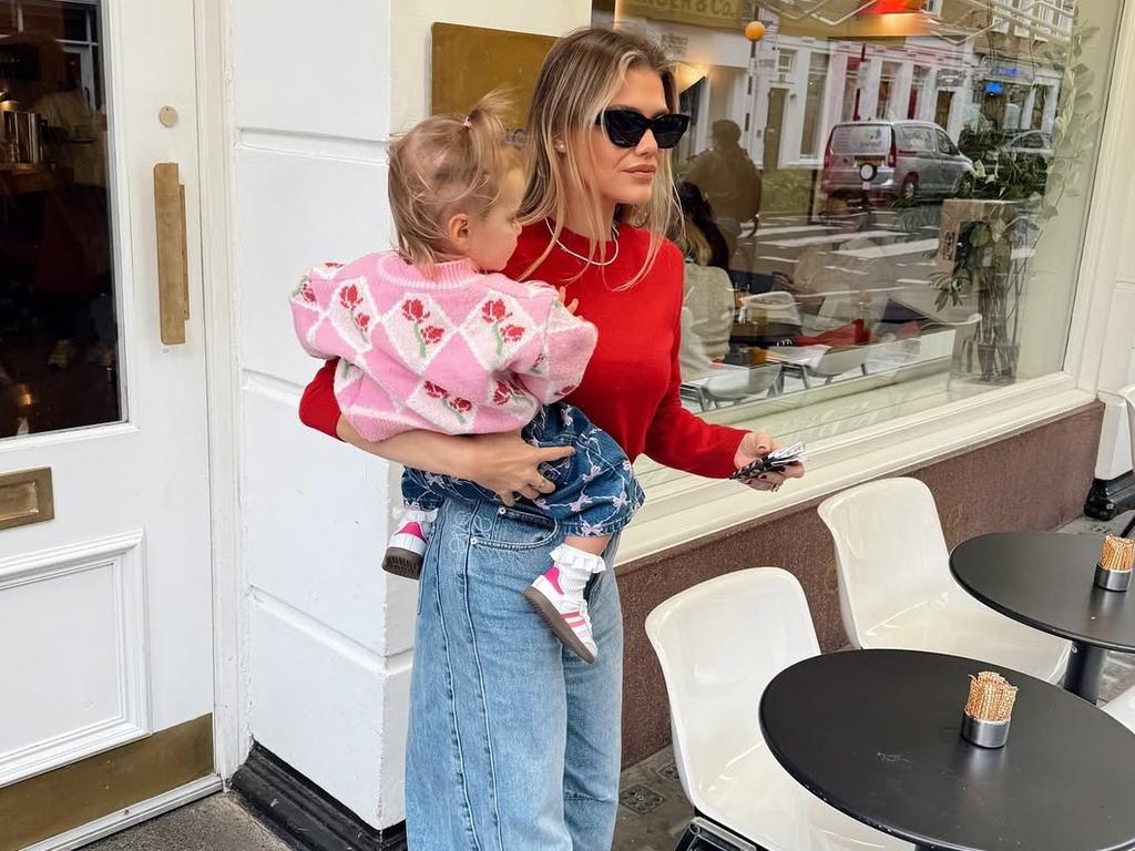Emma Lyon and daughter August, 19 months, at Granger and Co. restaurant in Marylebone, London. Picture: Instagram.
