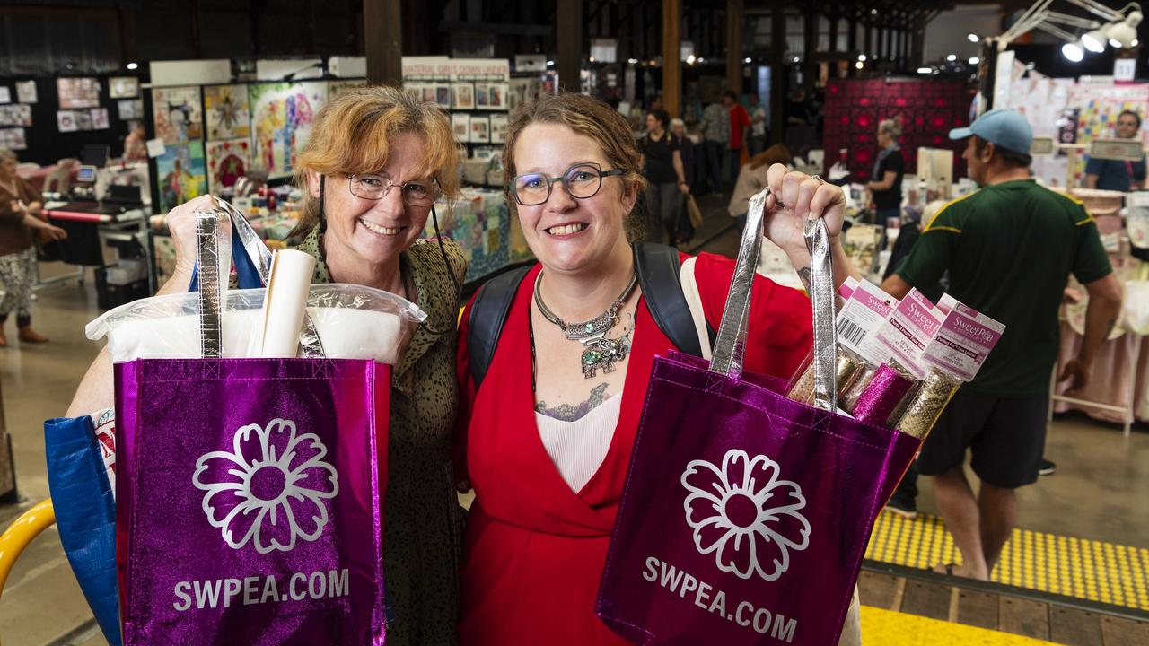 Angela Brown (left) and Ashleigh Dowd at Craft Alive at The Goods Shed, Saturday, August 24, 2024. Picture: Kevin Farmer