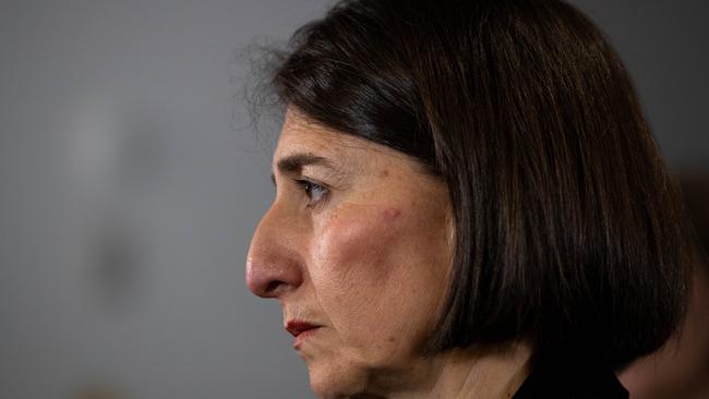 NSW Premier Gladys Berejiklian attends today’s press conference. Picture: Janie Barrett/Getty Images