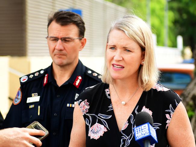 Acting NT Chief Minister, Nicole Manison addresses the media on Wednesday morning out front of the NT Parliament House in Darwin, regarding the rape of a 2 year girl in Tennant Creek. Picture: Justin Kennedy