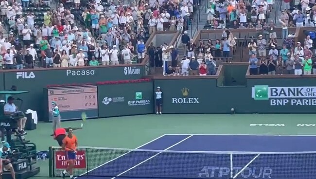 Nick Kyrgios almost takes out a ball kid after losing Indian Wells quarter-final to Rafael Nadal